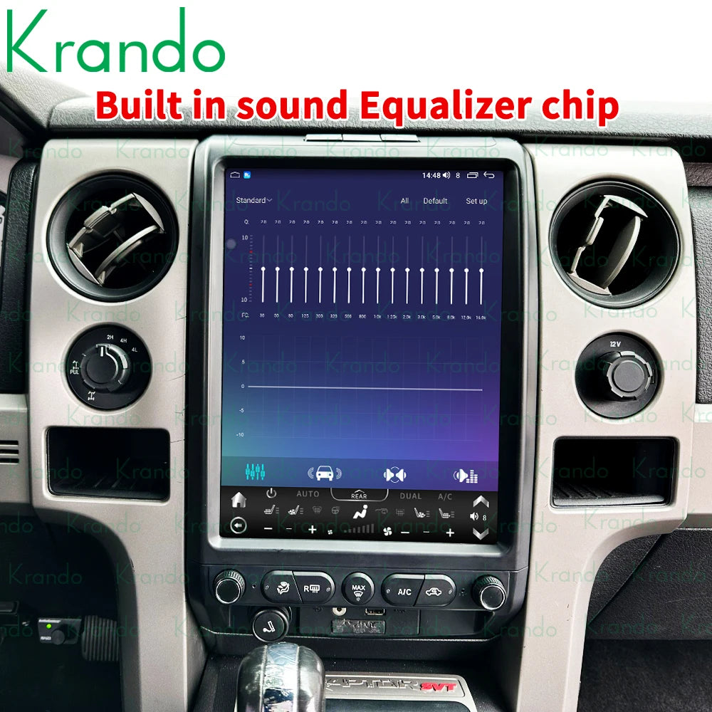 Krando 13.6" android verticial screen car radio navigation stereo For Ford F150 2009-2014 Multimedia GPS System Player headunit touch screen carplay android auto