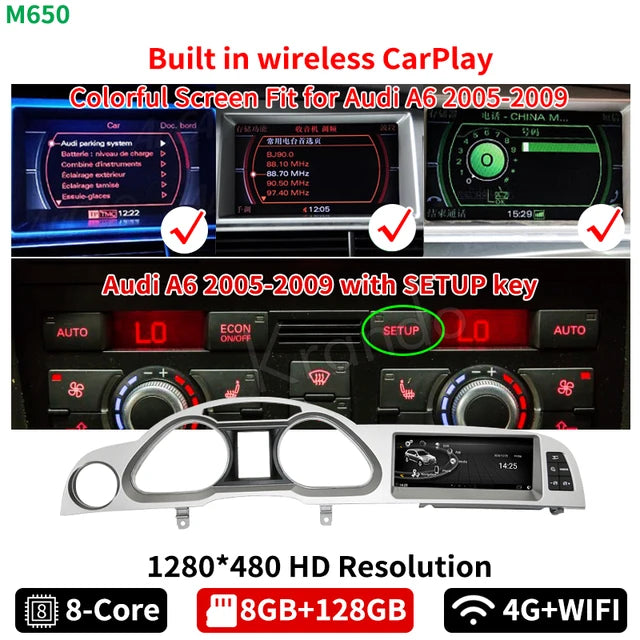 Krando 8.8'' Original OEM Style Android Car Radio For Audi A6 A6L 2005-2011 Navigation GPS stereo head unit multimedia system carplay androidauto