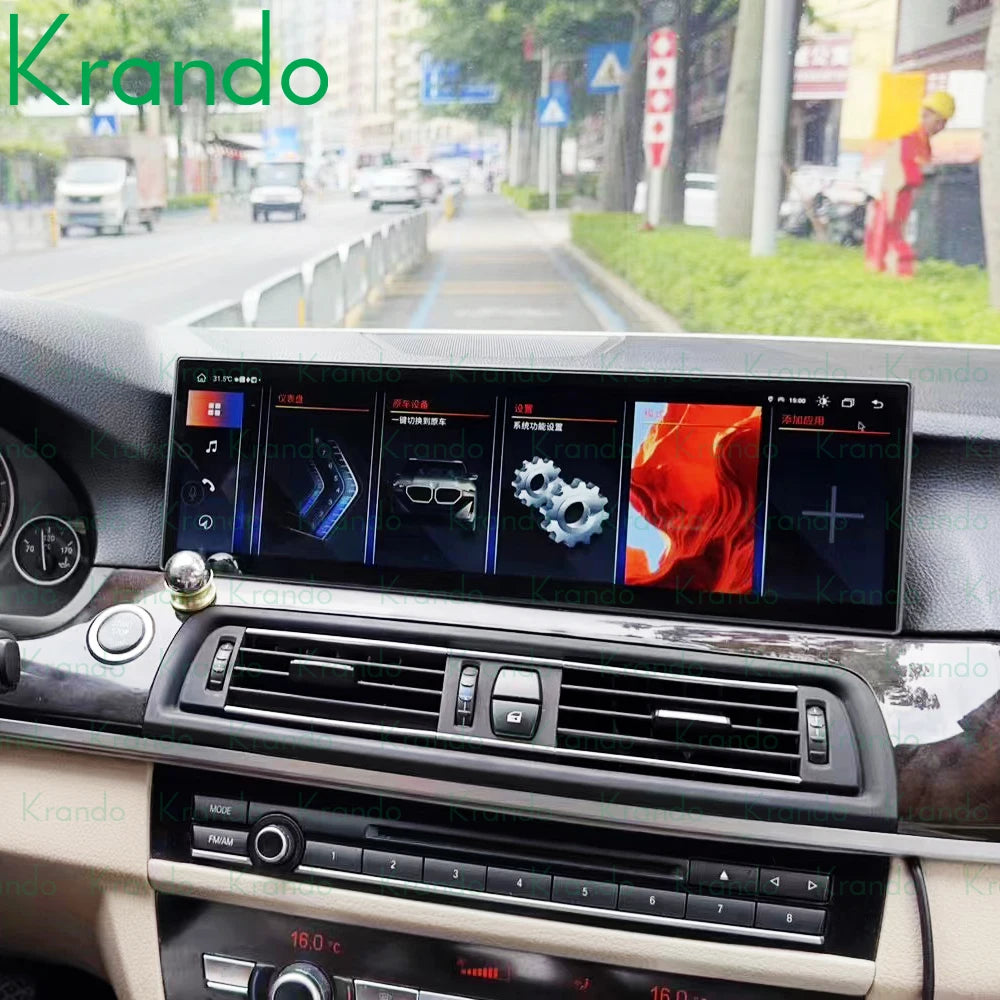 Krando 14.9 Inch car radio gps stereo For BMW 5 Series F10 F11 F18 2011 - 2017 Multimedia Player Navigation autoradio headunit touch screen system carplay android auto 4g sim