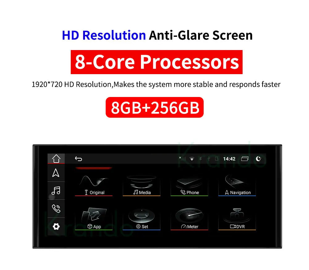 Krando 10.25 Inch Car Radio Android For Audi A1 2010-2018 Stereo Multimedia Player GPS Navigation CarPlay HD Touch Screen Head