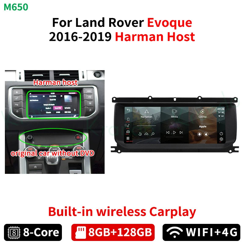 Krando 10.25" Android Car Radio GPS stereo For Land Rover Range Rover Evoque LRX L538 2012 - 2019 navigation multimedia system Harman Bosch AC Screen Wireless Carplay