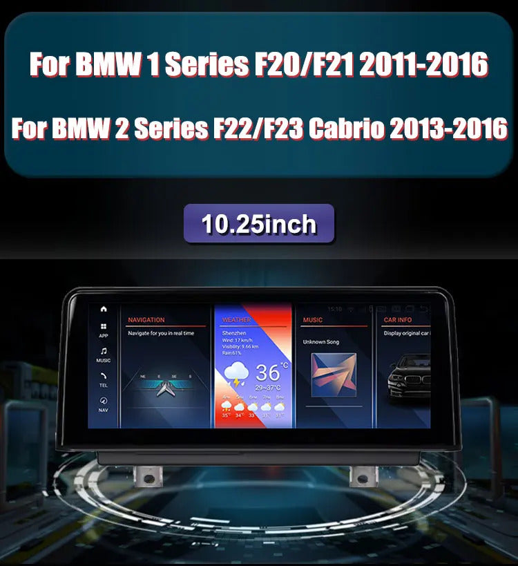 Krando 10.25'' Android Carplay Car Radio Car Multimedia for BMW 1/2 Series F20/F21/F22 F23 2011-2016 GPS Stereo Screen