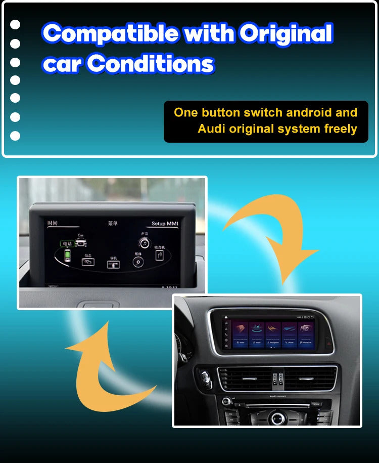 Krando 8.8'' Car Radio Auto GPS Carplay Android For AUDI Q5 2009-2017 Car Multimedia GPS 4G autoradio