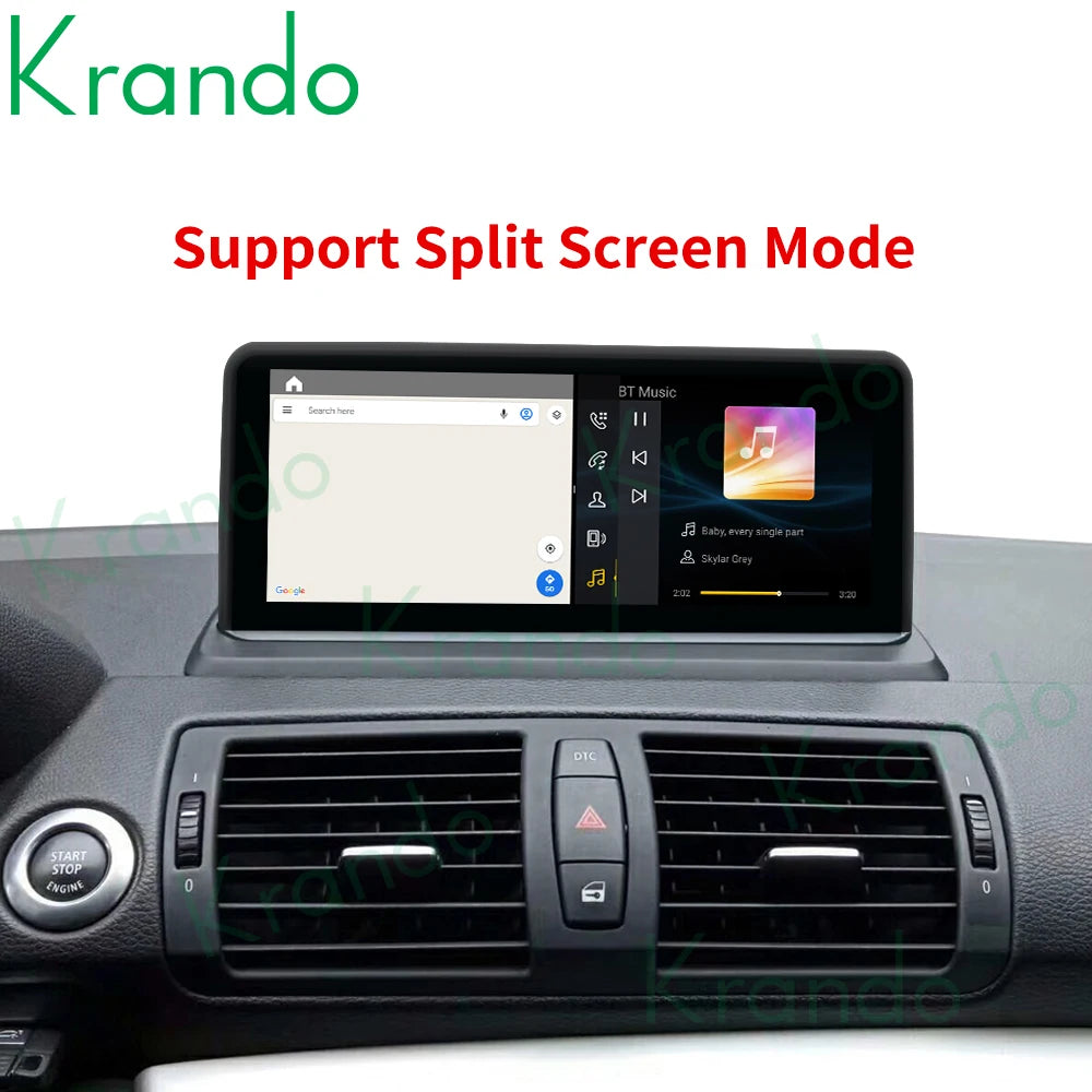 Krando 10.25'' Android car radio gps stereo For BMW 1 Series E81 E82 E87 E88 2006 - 2012 Head Unit navigation multimedia system wifi 4g sim carplay android auto