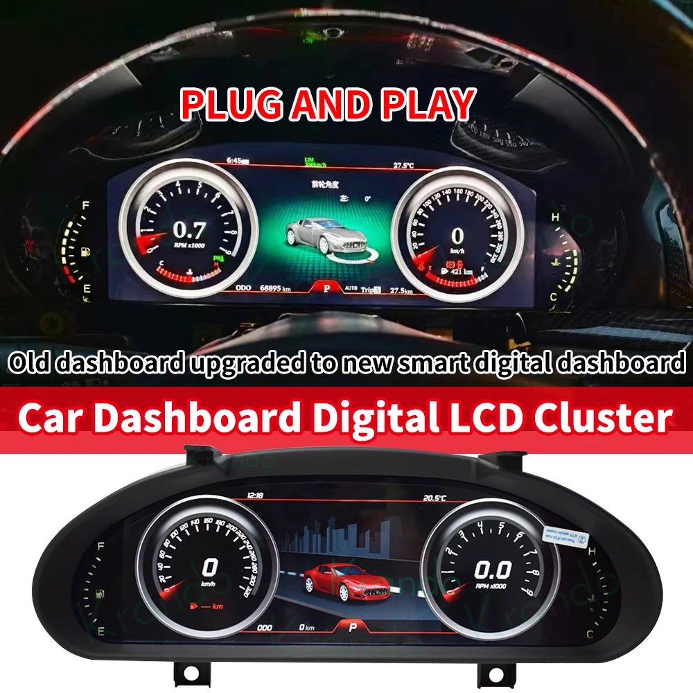 Krando 12.3'' Linux Car Digital Cluster For Maserati Granturismo GT 2008 - 2020 LCD Dashboard Panel Virtual Instrument CockPit