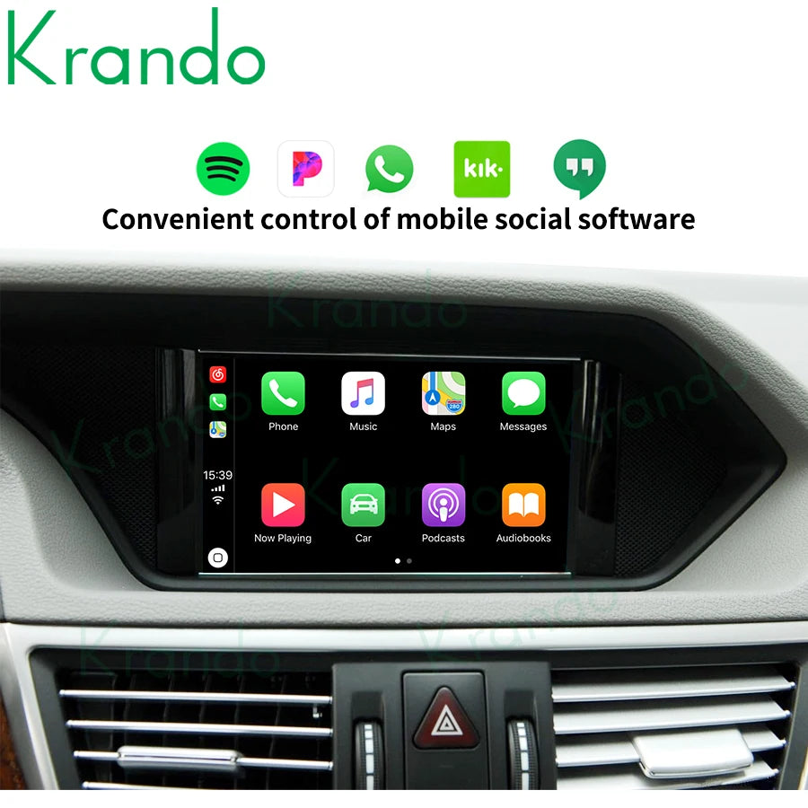 Krando Wireless Android Auto CarPlay Interface For Mercedes Benz E W212 Coupe C207 NTG 4.0 4.5 5.0 2009-2016 upgrade box