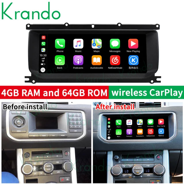 Krando 10.25" Android Car navigation gps Mutimedia radio Player For Land Rover Evoque LRX L538 2012 - 2019 Autoradio stereo Wireless Carplay Head Unit