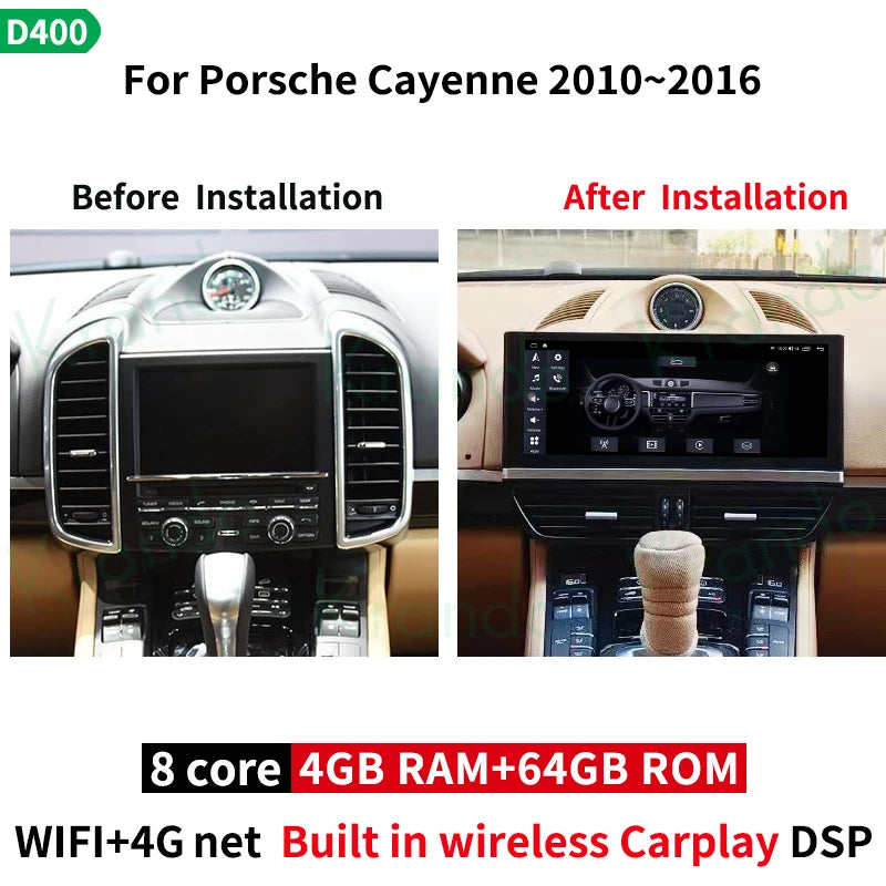 Krando 12.3'' QLED android car radio gps For Porsche Cayenne 2010 - 2016 PCM 3.1 4.0 head unit stereo navigation multimedia system carplay android auto