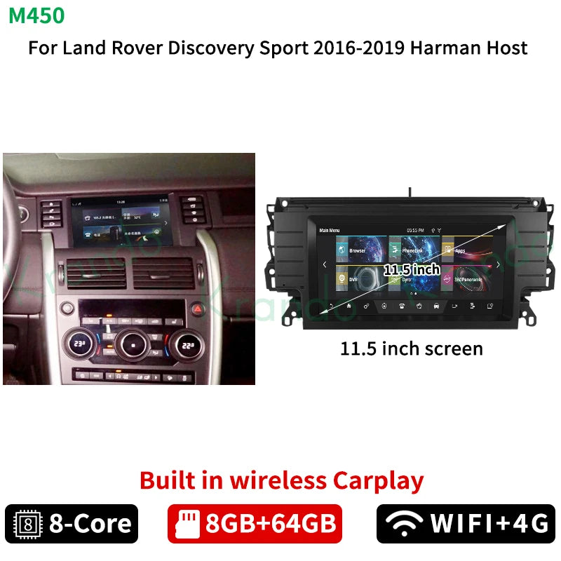 Krando 11.5" Android Car Stereo Autoradio For Land Rover Discovery Sport 2012 - 2019 navigation radio head unit Multimedia Player Wireless Carplay Navi GPS