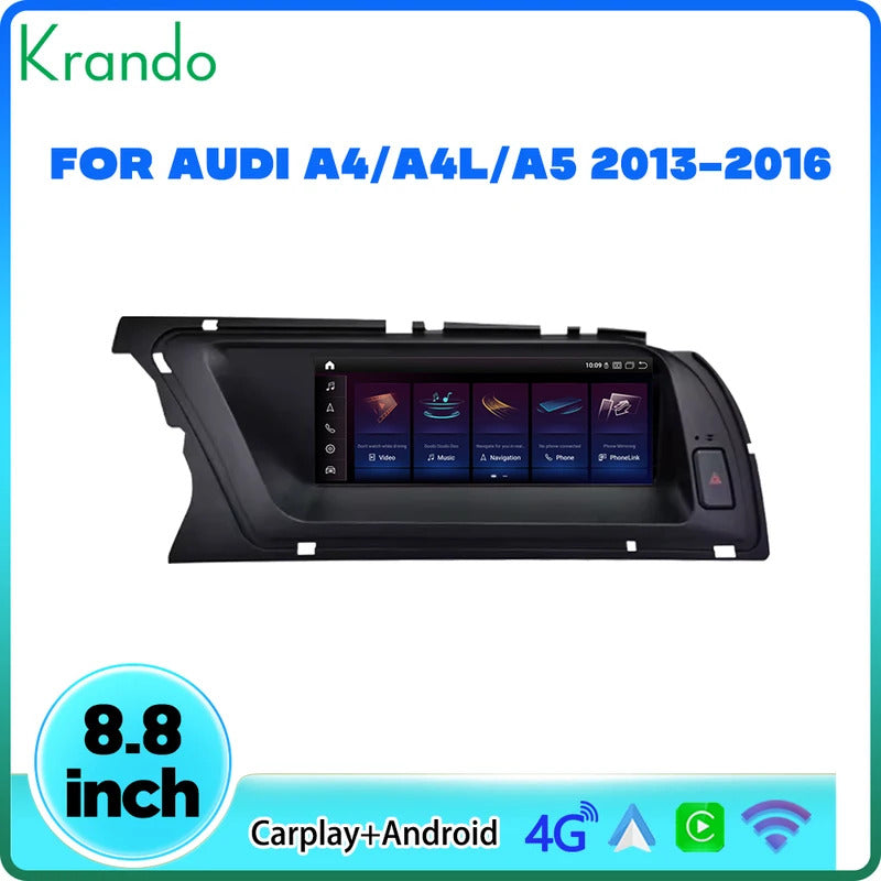Krando 8.8 Inch Navigation Car Radio Android Auto NBT For AUDI A4/A4L/A5 2013-2016 Carplay 4g Wireless Touch Screen Head Unit