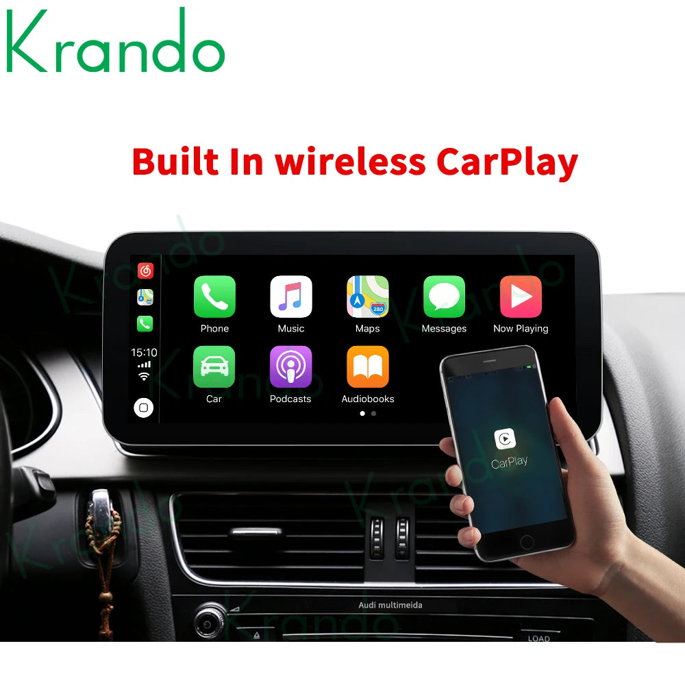 Krando Android 13 10.25'' Car Radio GPS Stereo For Audi A4 A4L B8 A5 2004 - 2008 CD Changer navigation touch screen Wireless Carplay Head Unit Multimedia system