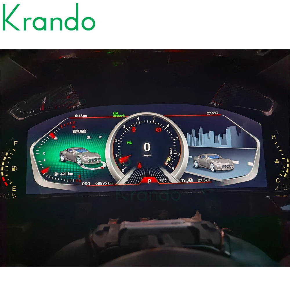 Krando 12.3'' Linux Car Digital Cluster For Maserati Granturismo GT 2008 - 2020 LCD Dashboard Panel Virtual Instrument CockPit