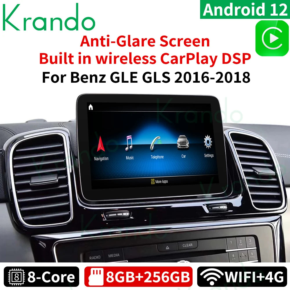 Krando 8.4 Inch Android Car Radio gps navigation For Mercedes Benz ML GL GLS GLE 2011 - 2018 NTG 4.5 5.0 Autoradio Multimedia system Head unit carplay android auto