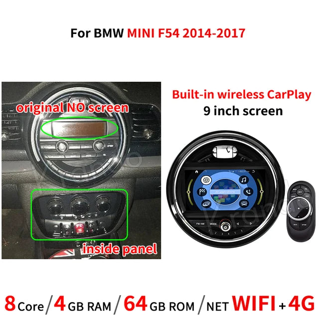 Krando 9" Android Car Radio Multimedia GPS stereo for BMW Mini F54 F56 2011-2020 Navigation head unit carplay android auto 4g sim card