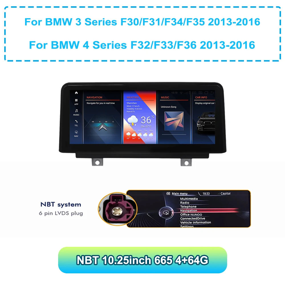 Krando 10.25 Inch Navigation NBT System For BMW 3/4 Series F30/F31/F32/F33/F34/F35/F36 Multimedia Player GPS Navigation CarPlay