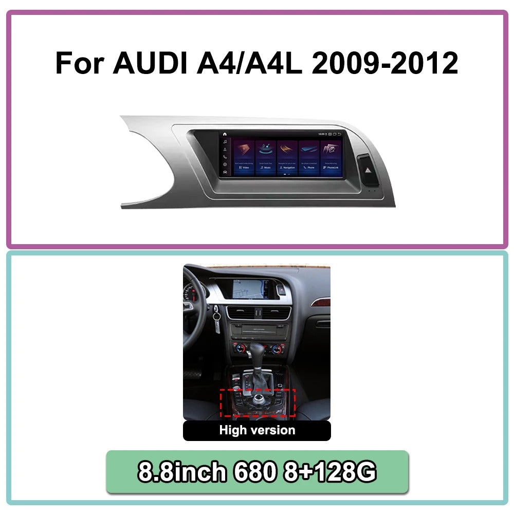 Krando 8.8 Inch Auto NBT Android System For AUDI A4/A4L 2004-2012 GPS Navigation CarPlay HD Touch Screen Head
