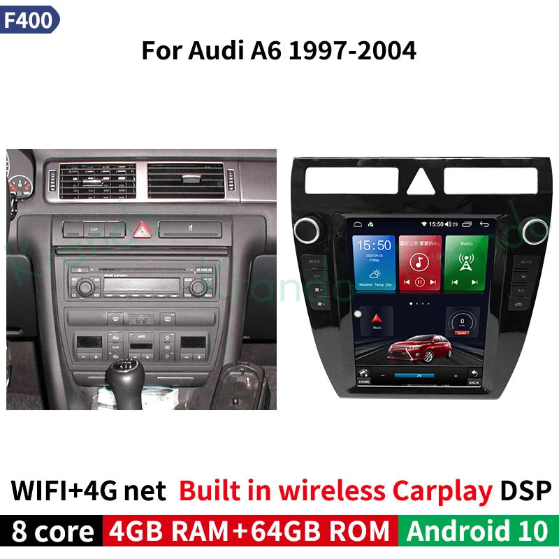 Krando 9.7 Inch Navigation Car Radio Android Auto NBT For Audi A6 1997-2003 Apple Carplay 4g Wireless Touch Screen Head Unit