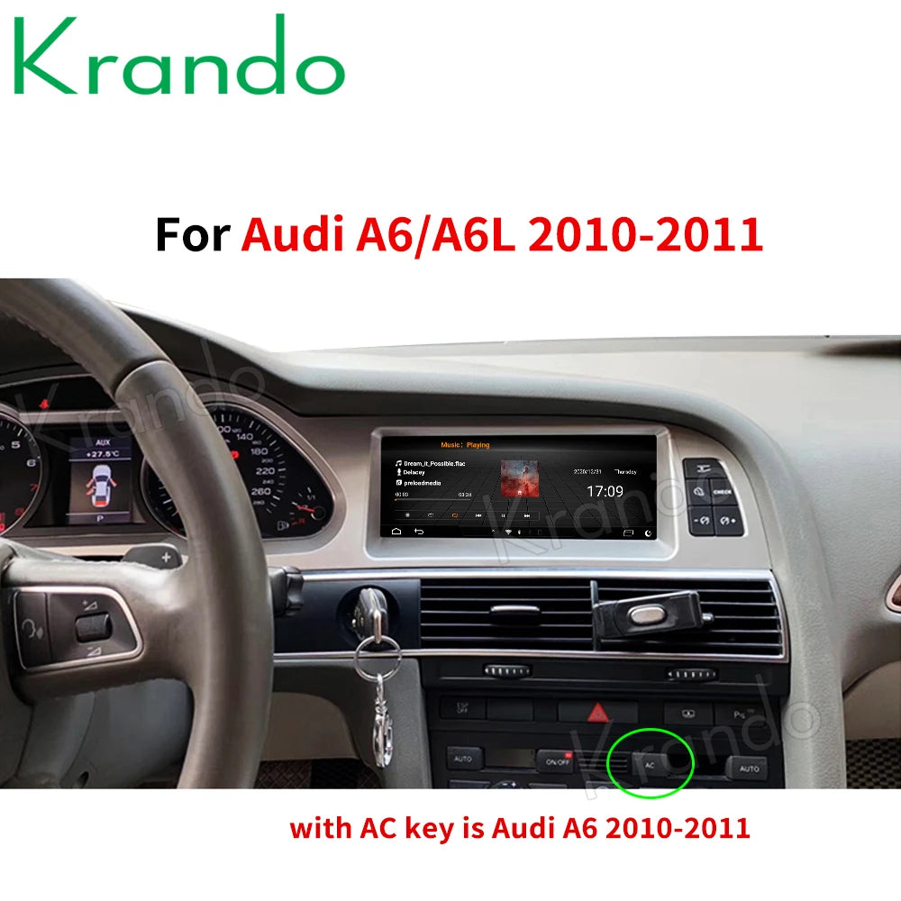 Krando 8.8'' Original OEM Style Android Car Radio For Audi A6 A6L 2005-2011 Navigation GPS stereo head unit multimedia system carplay androidauto