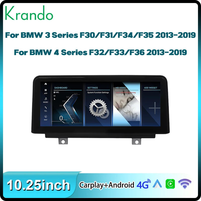 Krando 10.25 Inch Navigation NBT System For BMW 3/4 Series F30/F31/F32/F33/F34/F35/F36 Multimedia Player GPS Navigation CarPlay