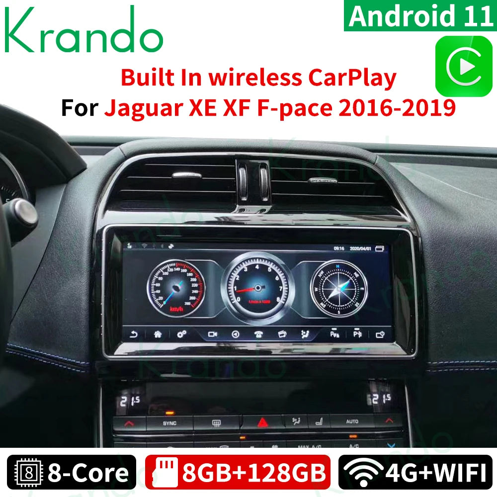 Krando 10.25" Android Car Radio GPS For Jaguar XE XF XEL F-Pace 2016 - 2019 navigation Autoradio Wireless Carplay Multimedia Player Harman system