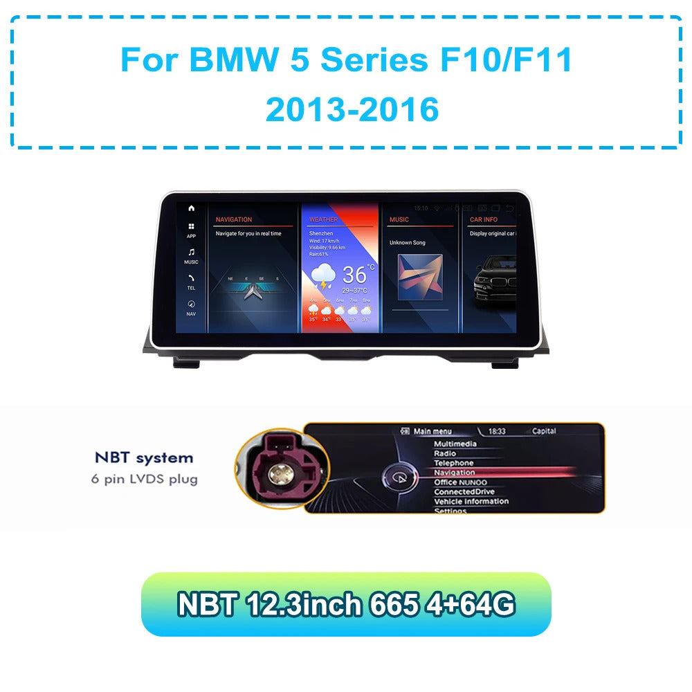 Krando 12.3'' Android Car Multimedia Radio For BMW 5 Series F10/F11 2011-2016 DVD Video Player Stereo Auto GPS Navigation