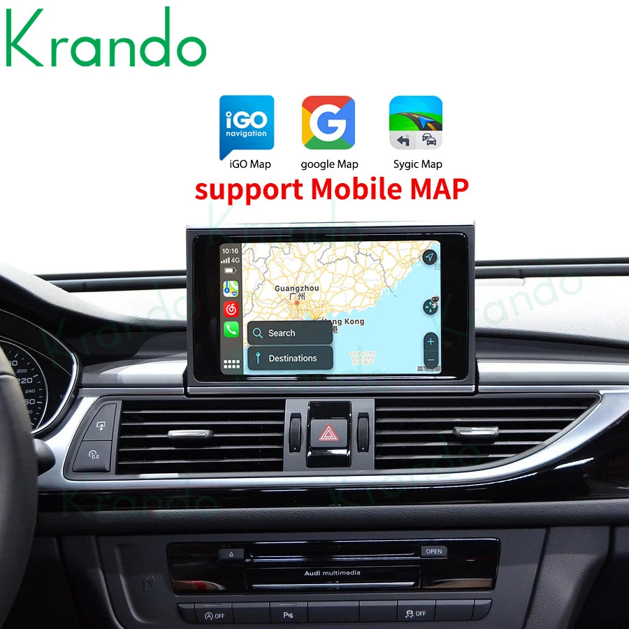 Krando Wireless ANDROID AUTO Apple CarPlay Interface MODULE Box For Audi A6 A6L A7 A7L 2005 - 2020 MMI 3G RMC MHI2 Siri Control UPGRADE BOX