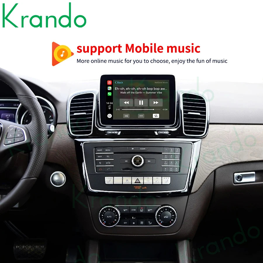 Krando Wireless Apple CarPlay Interface Module Box For Mercedes Benz ML GL W166 GLE GLS 4.5 5.0 2011-2016 active Rear camera