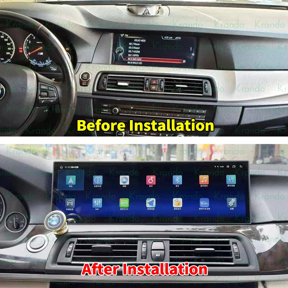 Krando 14.9 Inch car radio gps stereo For BMW 5 Series F10 F11 F18 2011 - 2017 Multimedia Player Navigation autoradio headunit touch screen system carplay android auto 4g sim