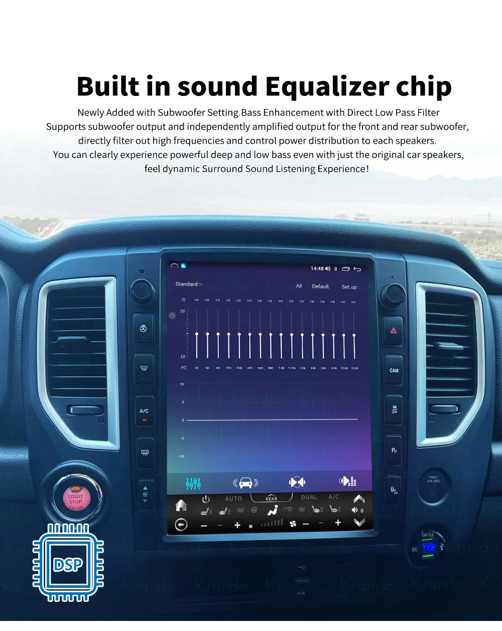 Krando 13''Telsa Auto Car Radio Android Carplay For Nissan Titan (XD) 2016-2019 Car Multimedia GPS 4G autoradio GPS Navigation