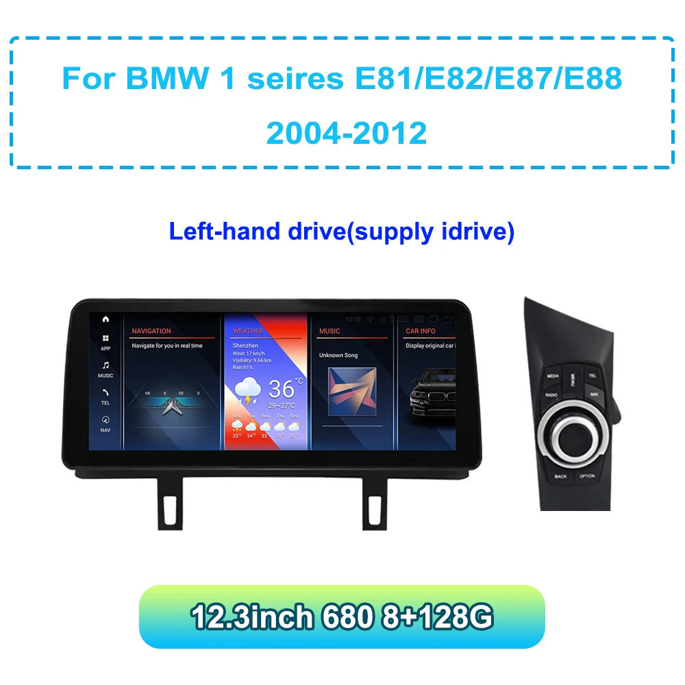 Krando 12.3 Inch Car Radio Carplay For BMW 1 seires E87/E81/E88 Stereo Multimedia Player GPS Navigation CarPlay HD Touch