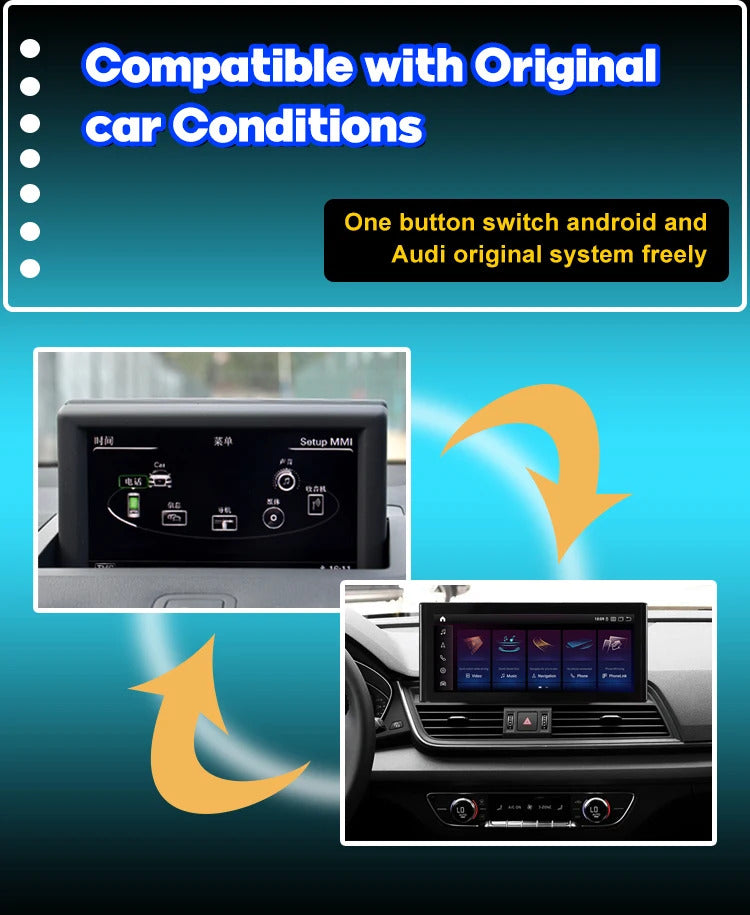 Krando 10.25'' Car Radio Auto NBT System For AUDI Q5/Q5L2018-2020 Wireless CarPlay Android display GPS Head Unit