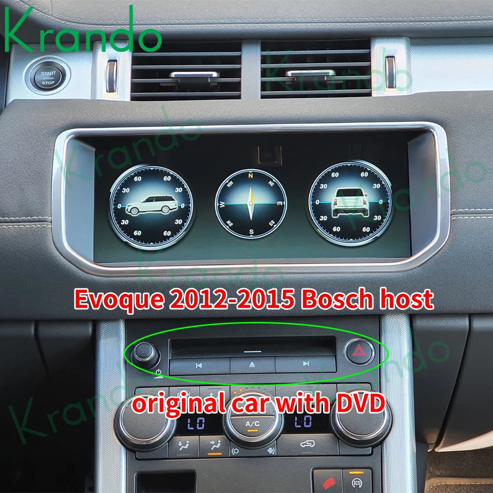 Krando 10.25" Android Car Radio GPS stereo For Land Rover Range Rover Evoque LRX L538 2012 - 2019 navigation multimedia system Harman Bosch AC Screen Wireless Carplay