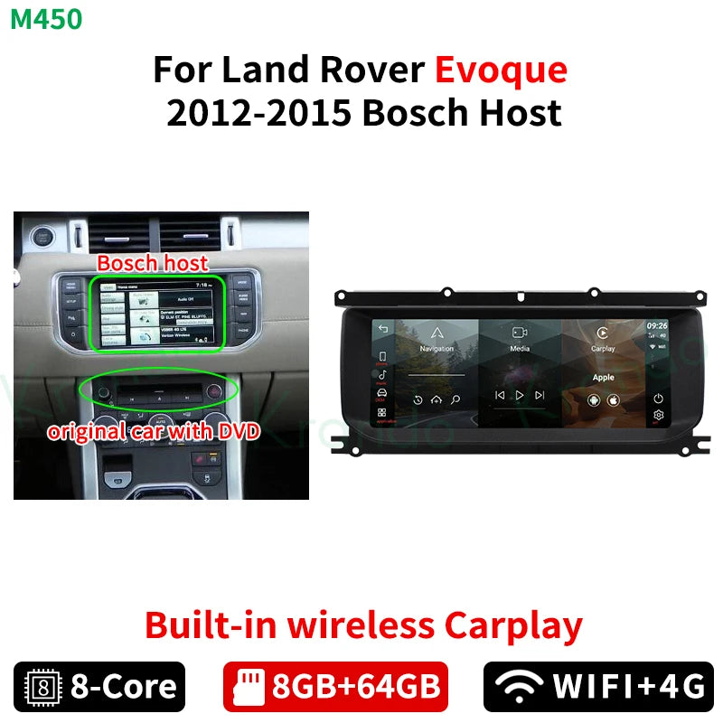 Krando 10.25" Android Car Radio GPS stereo For Land Rover Range Rover Evoque LRX L538 2012 - 2019 navigation multimedia system Harman Bosch AC Screen Wireless Carplay