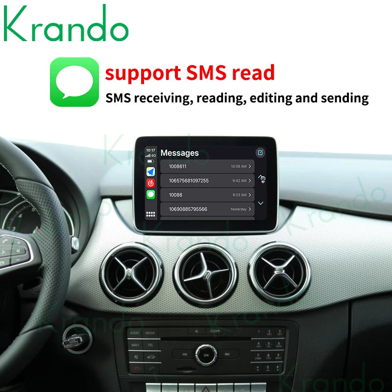 Krando Wireless apple CarPlay Interface module Box For Mercedes Benz A W176 B W245 Class 2012-2018 NTG 4.0 4.5 5.0 Android Auto Module BT Siri Control