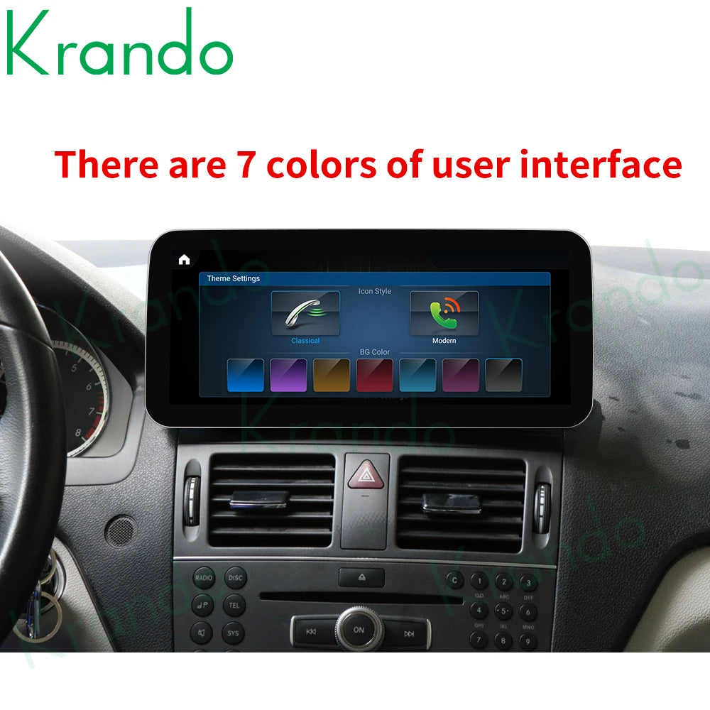 Krando Android 10.25'' autoradio For Mercedes BENZ C W204 C180 C200 C220 2008-2014 car radio gps stereo navigation multimedia head unit system carplay android auto sim card