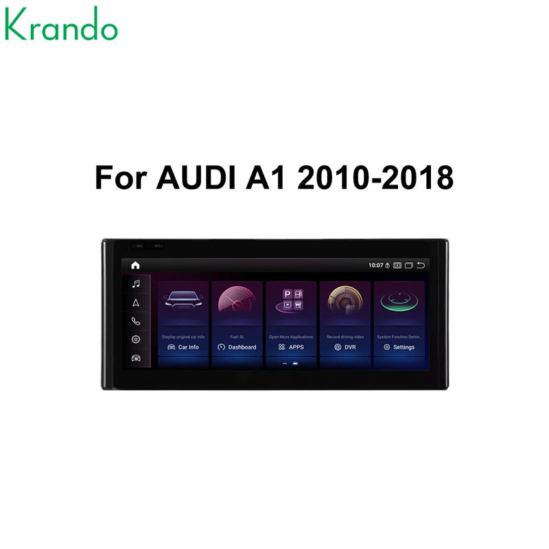 Krando 10.25 Inch Auto GPS Navigation Car Radio For AUDI A1 2010-2018 Multimedia Player GPS Navigation CarPlay HD Touch
