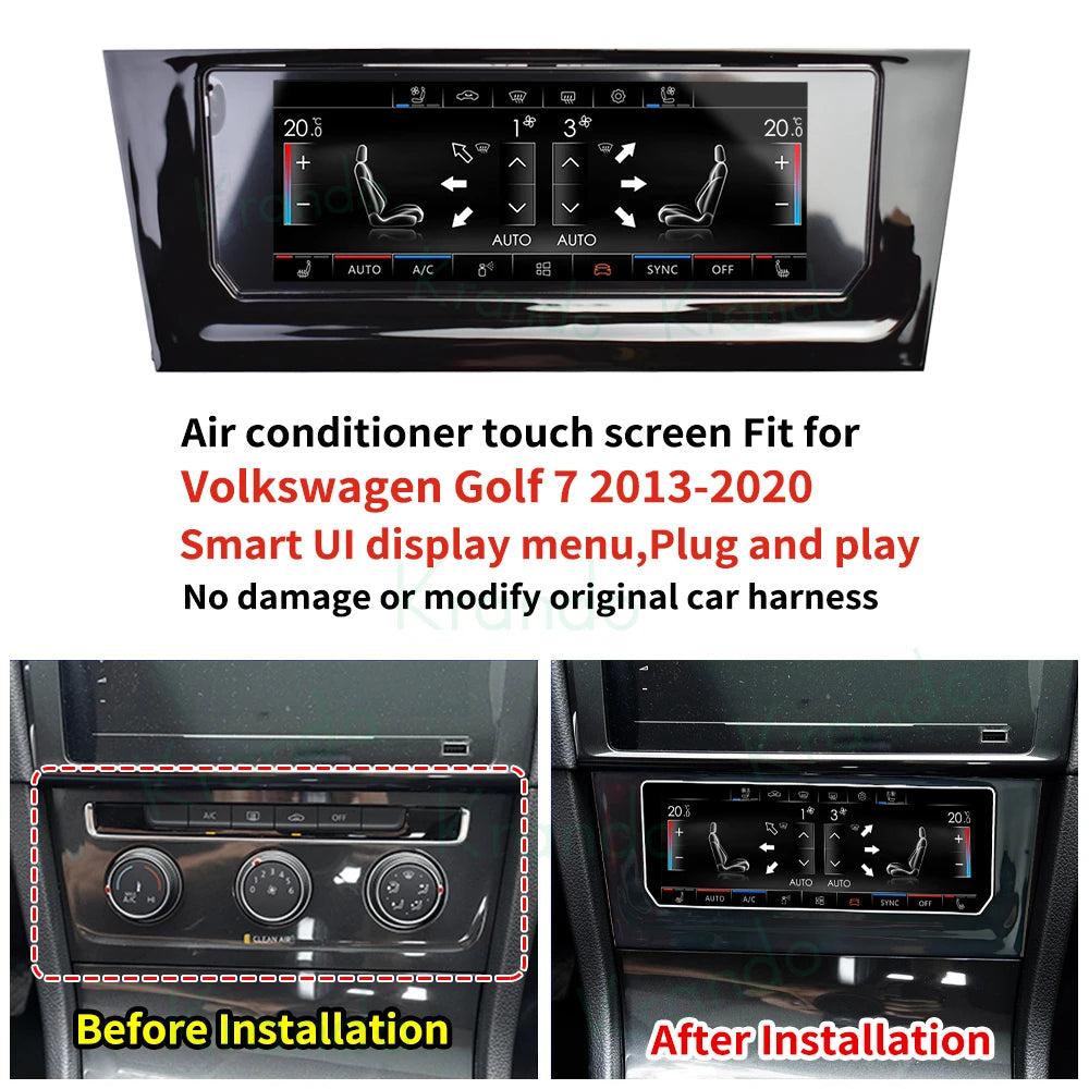 Krando Digital AC Control Panel For VW GOLF 7 Passat B8 Tiguan MK2 2013 - 2022 Air Conditioner Climate touch Screen