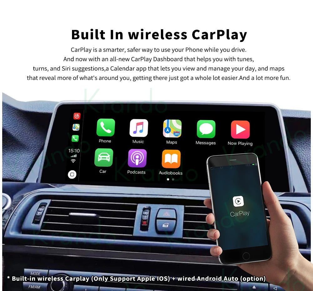Krando 10.25 Car Carplay Android 4G  For BMW 5 Series F10/F11 2011-2012 Stereo Multimedia Player GPS Navigation CarPlay HD Touch
