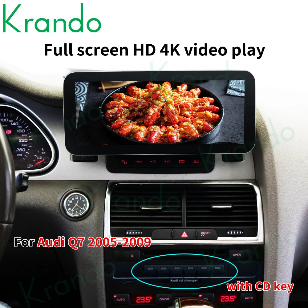 Krando 10.25" android car radio gps stereo for Audi Q7 2005 - 2015 Autoradio Navigation multimedia head unit carplay android auto 4g sim card