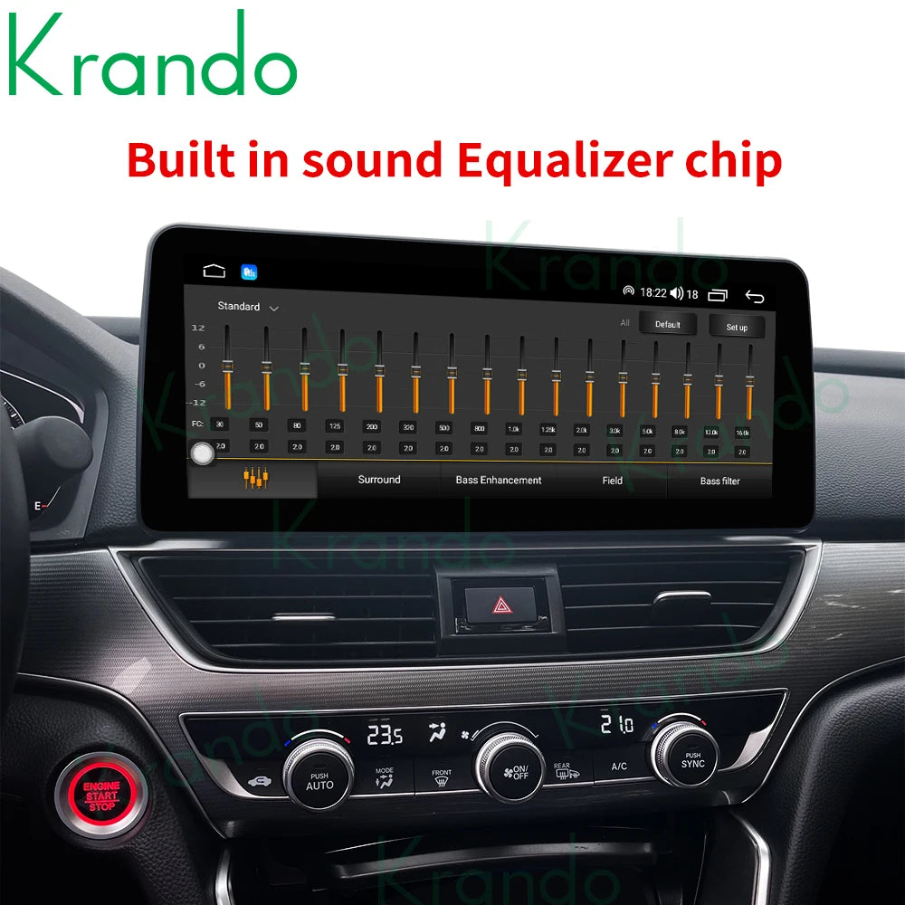 Krando 12.3" android car radio gps For Honda Accord 10 2018-2021 navigation stereo head unit multimedia system wifi 4g sim card carplay android auto