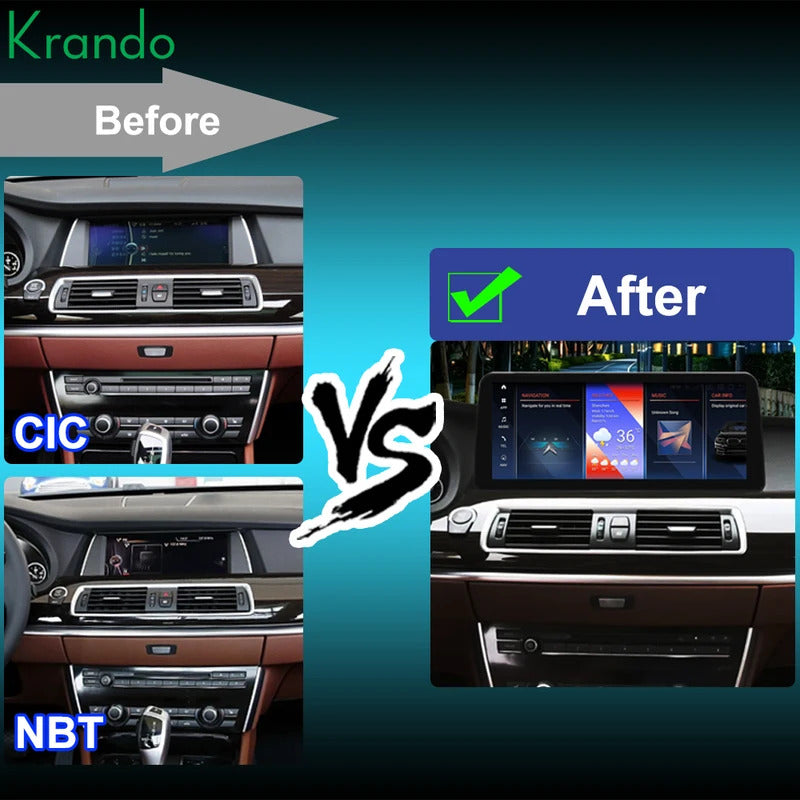 Krando 12.3'' Android  Car Radio For BMW 5 Series F07 GT 2011-2018 Car Multimedia GPS 4G autoradio Player Stereo