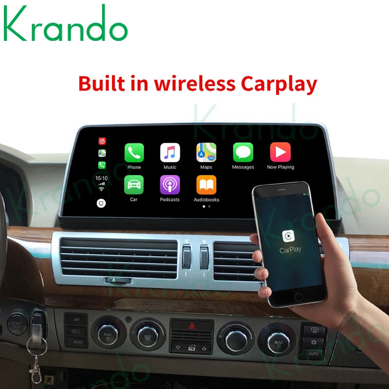 Krando 12.3'' GPS Navigation Carplay Car Radio For BMW 7 Series E65/E66 2004-2009 Video Player Stereo Auto GPS Navigation