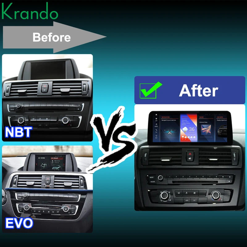 Krando 12.3'' Android Carplay Car Radio Car Multimedia for BMW 1/2 Series F20/F21/F22 F23 GPS Stereo Screen LHD