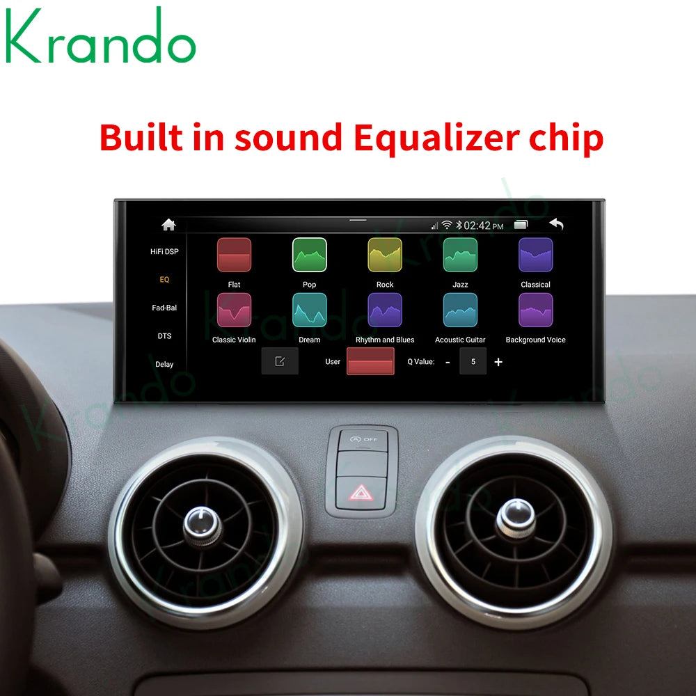 Krando 10.25'' Android Car Radio gps stereo For Audi A1 2010 - 2018 Autoradio Navigation GPS system Wireless Carplay 4G SIM DVD Multimedia touch screen headunit Player