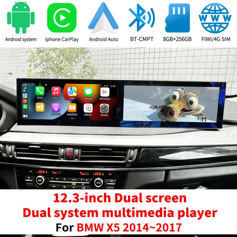 Krando 24.6'' Car Navigation for BMW X5 X6 F15 F16 2013 - 2017 Android Autoradio Screen Wireless Carplay Multimedia Head Unit