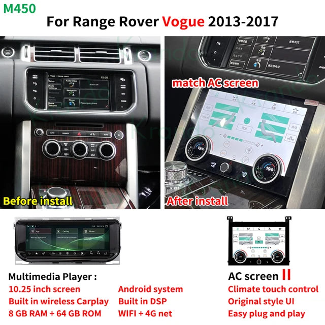 Krando 10.25'' Android 13 Car Radio gps For Land Rover Range Rover Vogue Sport 2012-2019 Navigation Multimedia system carplay android auto playstore