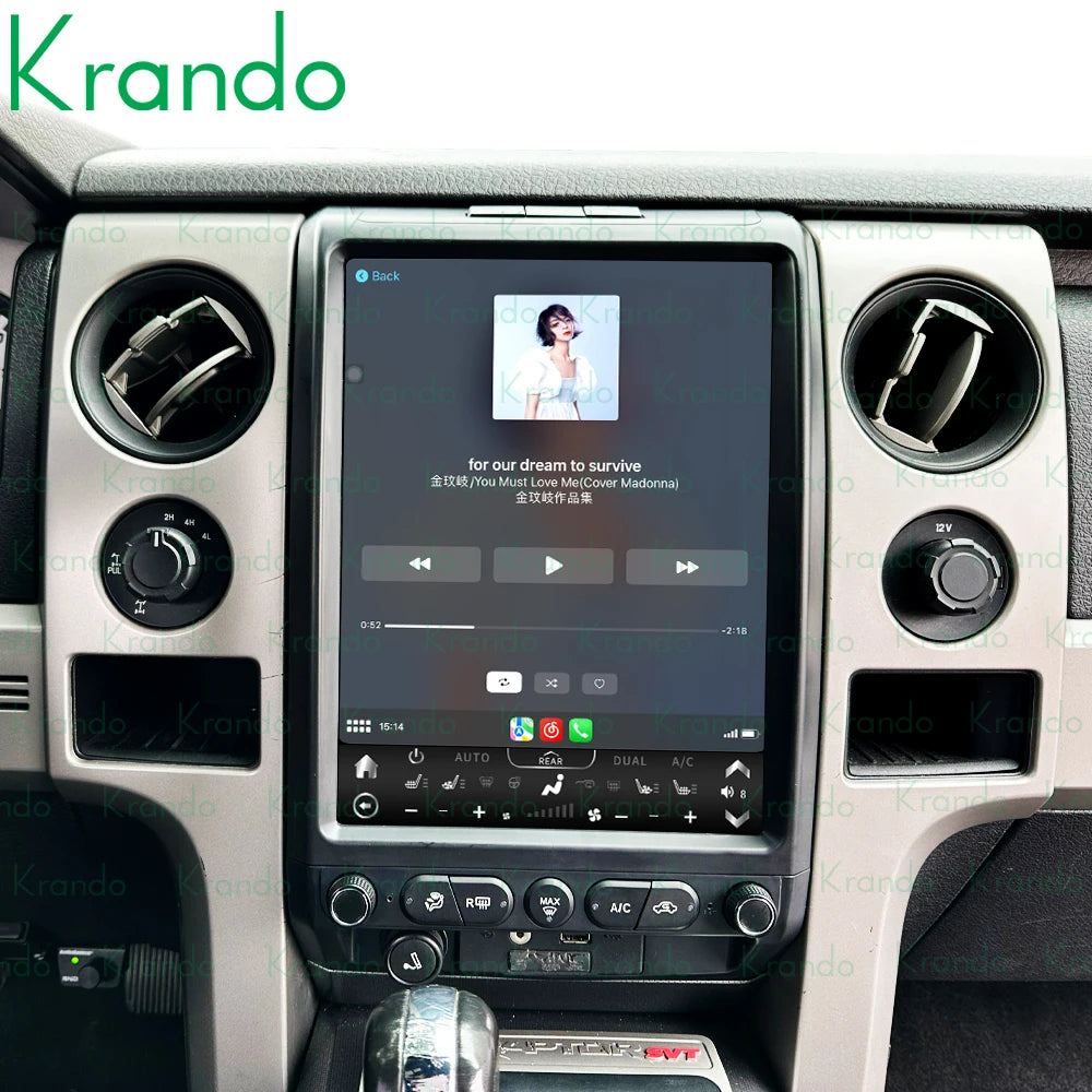 Krando 13.6" android verticial screen car radio navigation stereo For Ford F150 2009-2014 Multimedia GPS System Player headunit touch screen carplay android auto