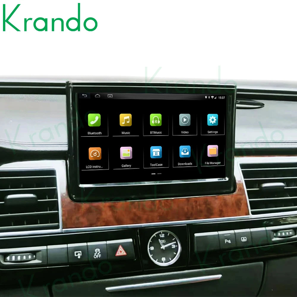 Krando 8'' Android car radio gps stereo For Audi A8 A8L D4 2012 - 2016 head unit navigation multimedia system carplay android auto 4g sim oem style