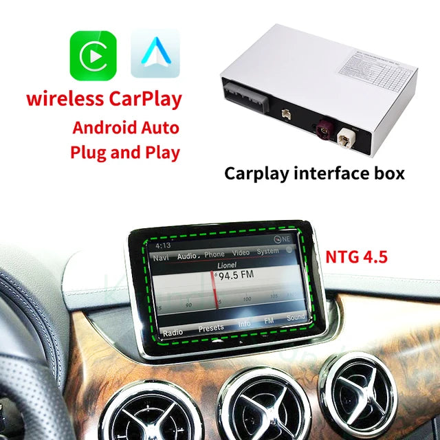 Krando Wireless apple CarPlay Interface module Box For Mercedes Benz A W176 B W245 Class 2012-2018 NTG 4.0 4.5 5.0 Android Auto Module BT Siri Control