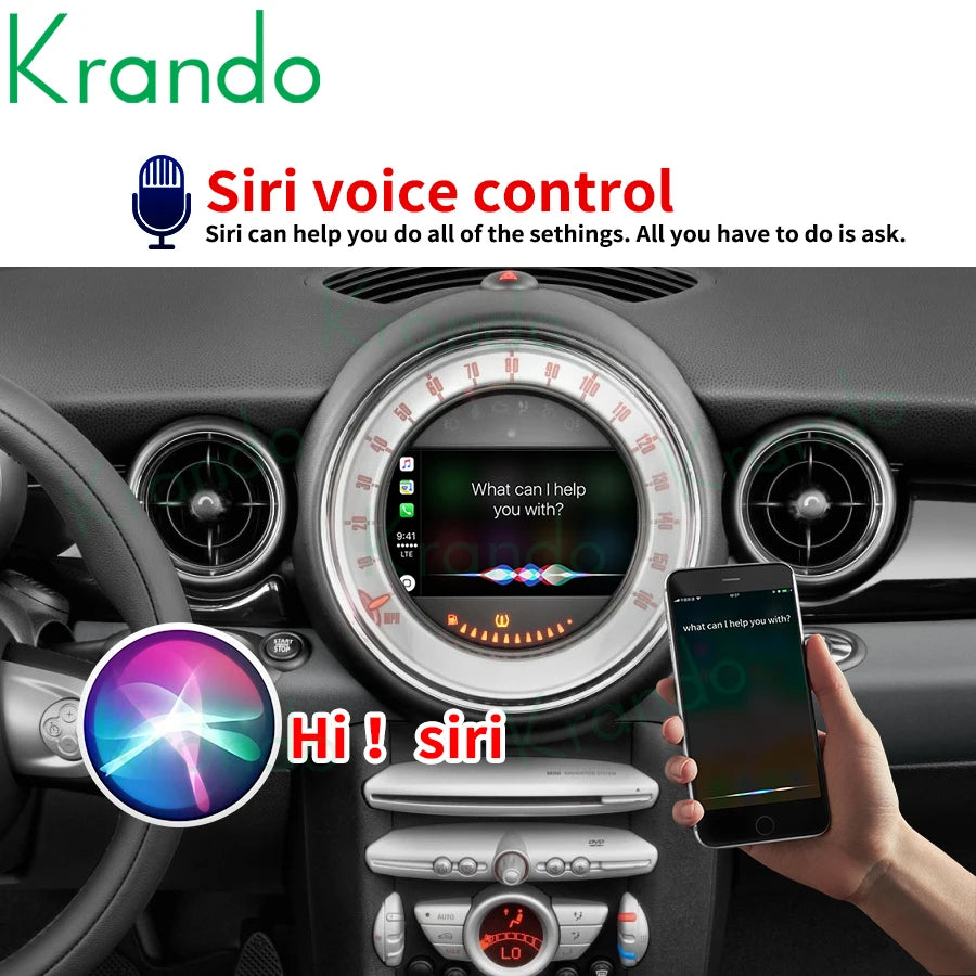 Krando Wireless Android Auto apple carplay interface module Box For BMW Mini Cooper F54 F55 F56 F60 R60 2007-2018 CIC NBT EVO Upgrade